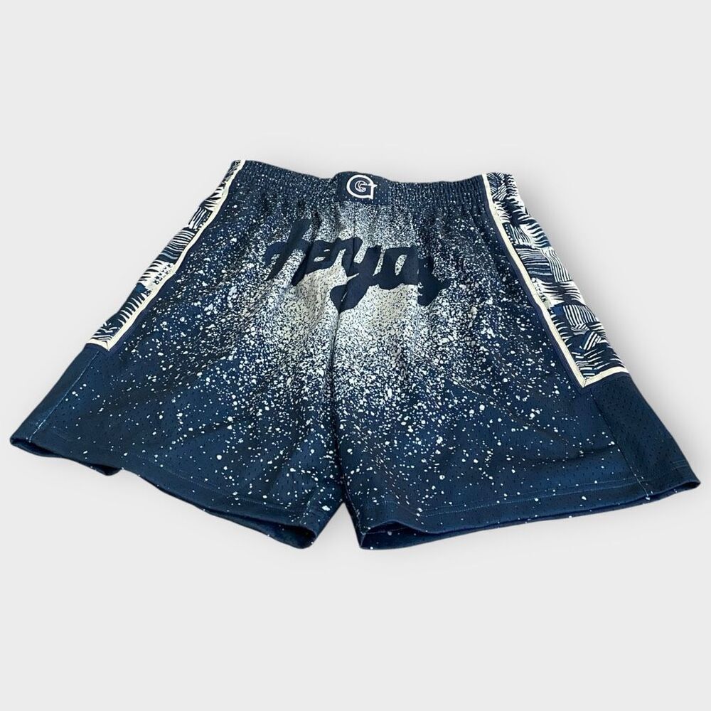 Mitchell & Ness Georgetown Hoyas NCAA Spray Paint Swingman Shorts Mens XL New a)